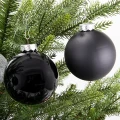 Szklane bombki choinkowe - matowe i błyszczące - 12 szt. 8 cm — Ciepły czarny45