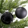 Szklane bombki choinkowe - matowe i błyszczące - 12 szt. 8 cm — Ciepły czarny45