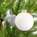 Szklane bombki choinkowe - matowe i błyszczące - 12 szt. 8 cm — Ciepły biały41
