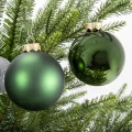 Szklane bombki choinkowe - matowe i błyszczące - 12 szt. 8 cm — Zielony33