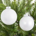 Szklane bombki choinkowe - matowe i błyszczące - 12 szt. 8 cm — Zimny biały25