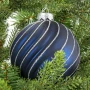 Zestaw szklane bombki 10 cm - niebieskie 6 szt.