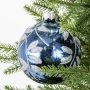 Zestaw szklane bombki 10 cm - niebieskie 6 szt.