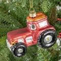 Szklany Traktor - Zawieszka na choinkę 9 cm fot. 1