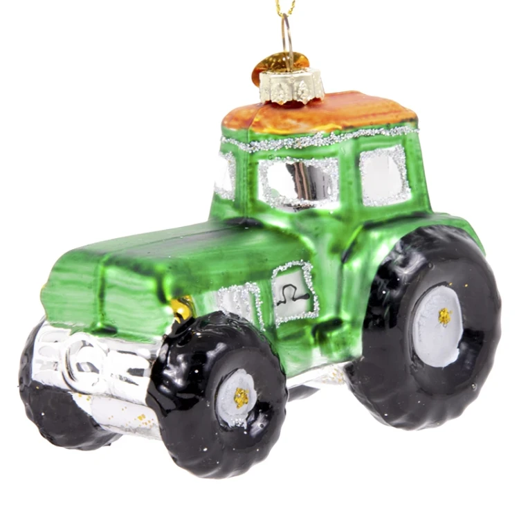Szklany Traktor - Zawieszka na choinkę 9 cm fot. 5