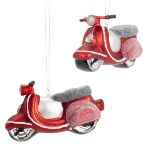 Szklany skuter - zawieszka na choinkę 12 cm