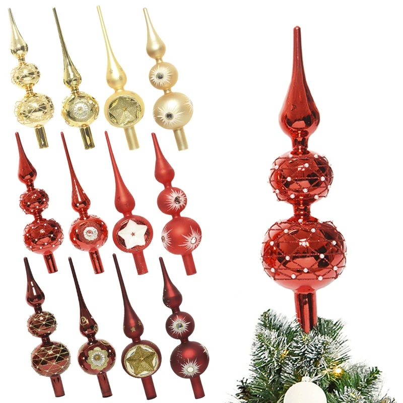 Szklany szpic choinkowy 31 cm fot. 20