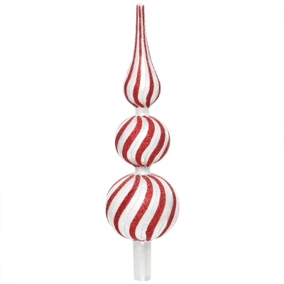 Szklany szpic biało-czerwony - 31 cm