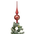 Szklany szpic choinkowy 31 cm - Wzór Kwiatków fot. 6