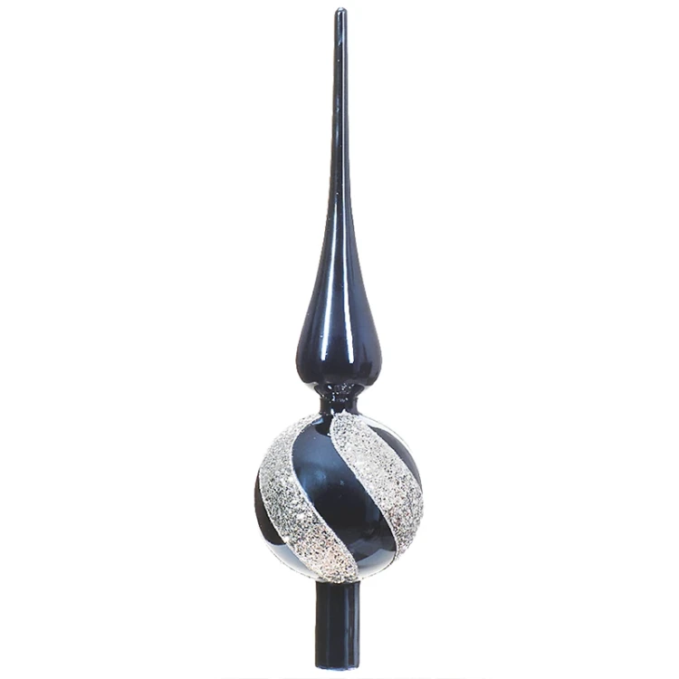 Szklany szpic choinkowy 31 cm - Wzór Spirali fot. 3
