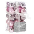 Różowe bombki choinkowe - 30 szt. 3 cm
