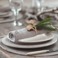 Metalowa obrączka na serwetkę fi 4 cm - Liść Miłorzębu