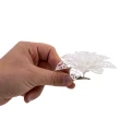 Biała poinsecja na klipsie - 11 cm