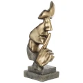 Elegancja i Misterium - Złota Maska 'Cisza' o Wysokości 25 cm