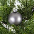 Szklane bombki choinkowe - matowe i błyszczące - 15 szt. 5,5 cm - Szare
