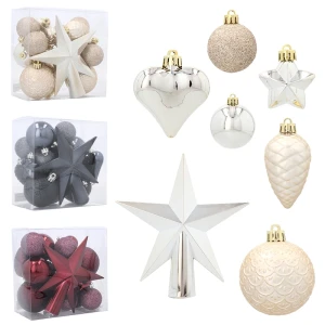 Zestaw bombek z czubkiem na choinkę kpl. 19 szt.
