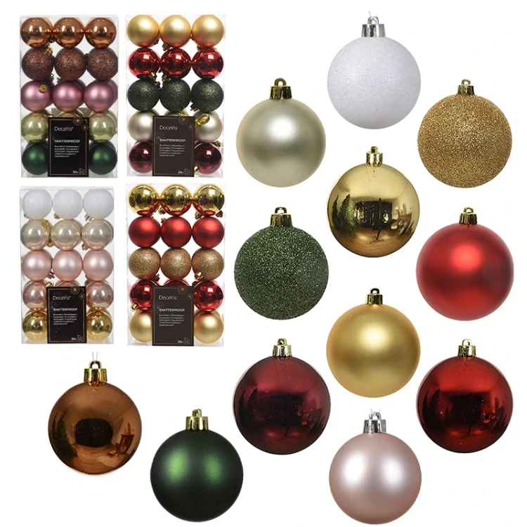 Bombki choinkowe plastikowe kpl. 30 szt. 6 cm fot. 15