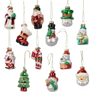 Szklane ozdoby na choinkę - kpl. 12 szt.