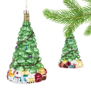 Świąteczna choinka - szklana zawieszka dekoracyjna 