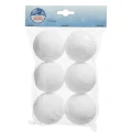 Śnieżna kula 8 cm - bombka na choinkę 6 szt.