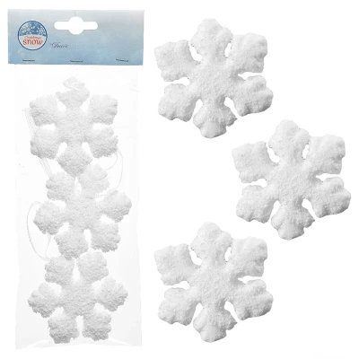 Płatek śniegu 7,5 cm - zawieszka na choinkę 3 szt.