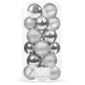 Srebrne bombki choinkowe - 20 szt. 4 cm
