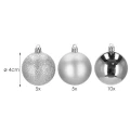 Srebrne bombki choinkowe - 20 szt. 4 cm