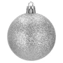 Srebrne bombki choinkowe - 20 szt. 4 cm