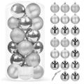 Srebrne bombki choinkowe - 20 szt. 4 cm