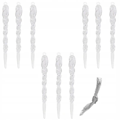 Sople akrylowe 15 cm - Zawieszka choinkowa kpl. 9 szt.