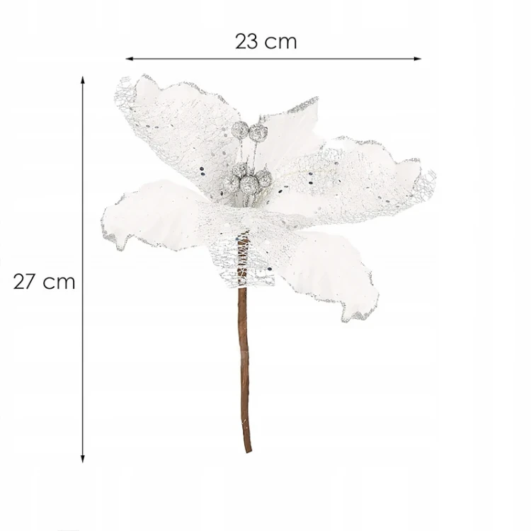 Kwiat Poinsecji Biały - 27 cm