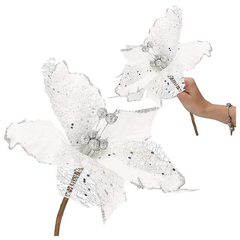 Kwiat Poinsecji Biały - 27 cm