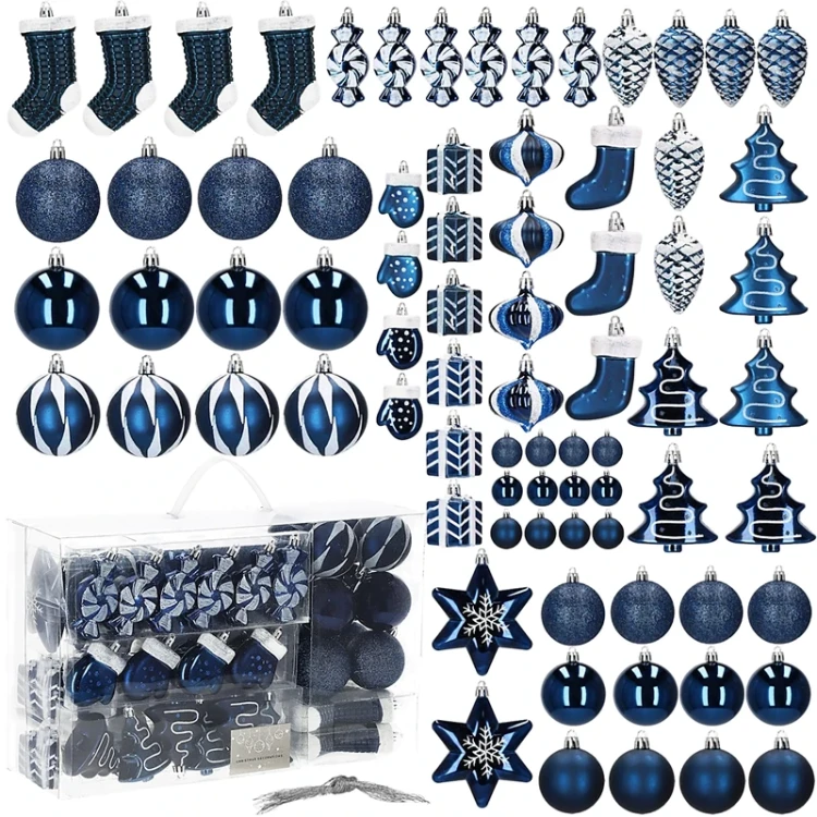 Bombki choinkowe 77 szt. Granatowe