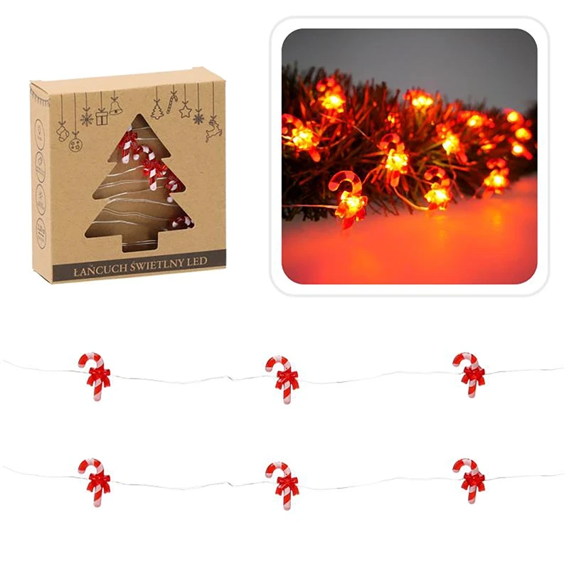 Lampki na baterie 20 LED - Laski cukrowe z kokardką