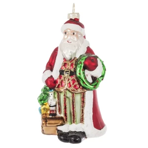 Zawieszka szklana - Święty Mikołaj 13 cm