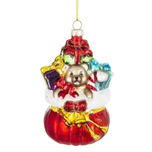 Zawieszka szklana - Worek z prezentami 12 cm