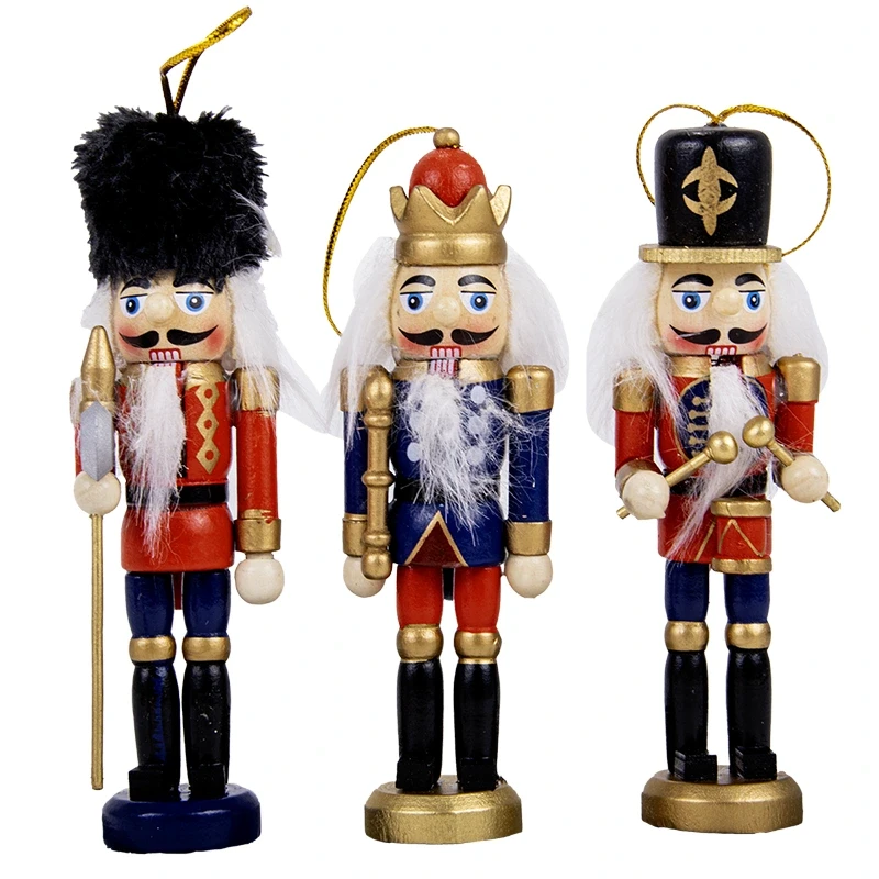Drewniane żołnierzyki - Zawieszki choinkowe kpl. 3 szt. 13 cm