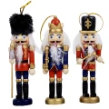 Drewniane żołnierzyki - Zawieszki choinkowe kpl. 3 szt. 13 cm
