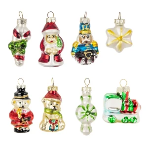 Zestaw Szklanych kształtek na choinkę  8 szt. - Mix 