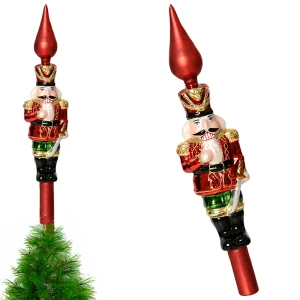 Szklany Szpic na choinkę 29 cm - Dziadek do Orzechów 