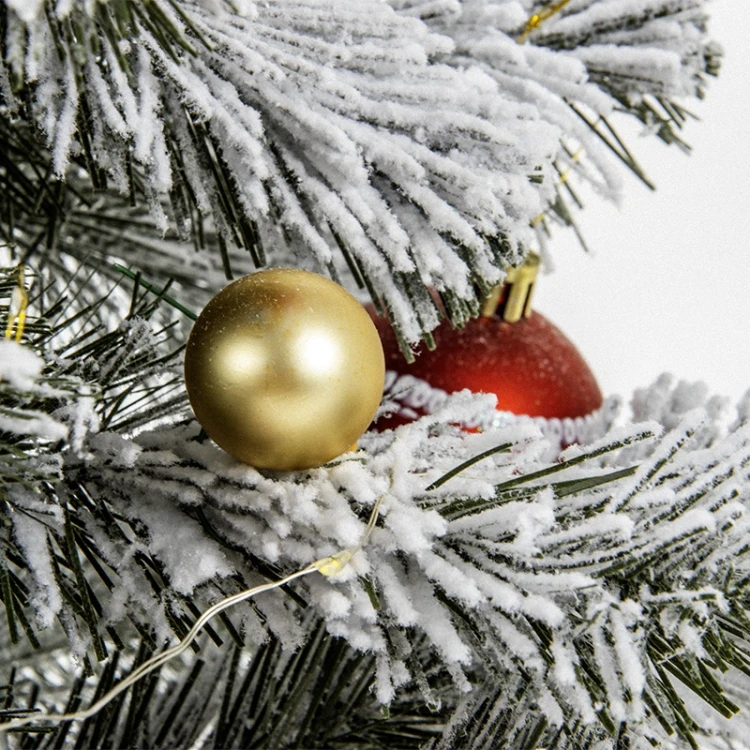 Ośnieżona Choinka Sztuczna do samodzielnego udekorowania 60 cm - biało-czerwona