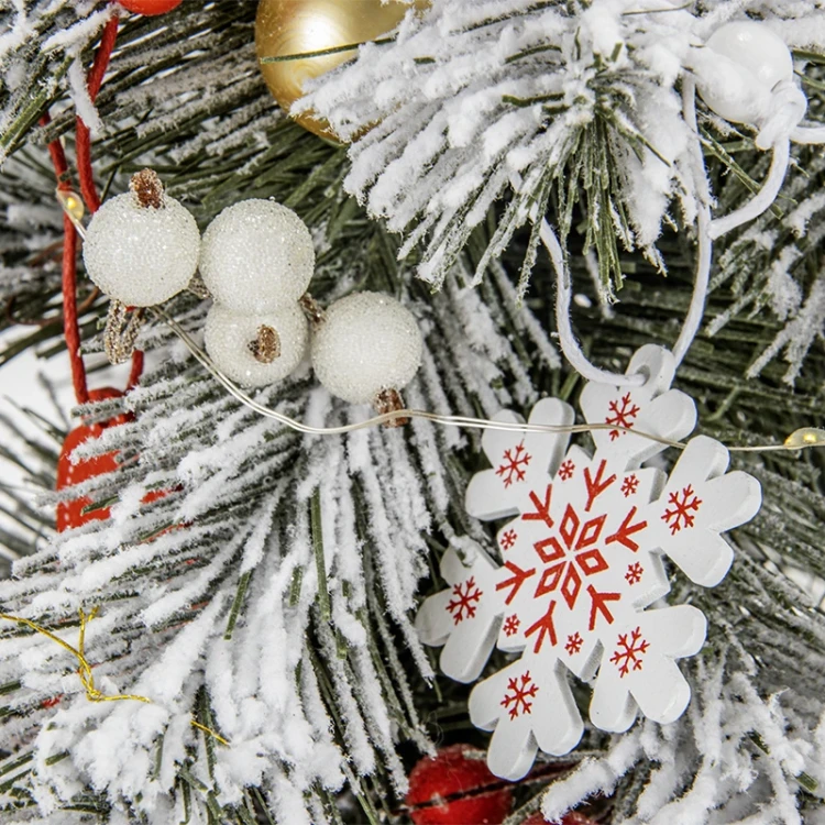 Ośnieżona Choinka Sztuczna do samodzielnego udekorowania 60 cm - biało-czerwona
