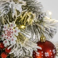 Ośnieżona Choinka Sztuczna do samodzielnego udekorowania 60 cm - biało-czerwona
