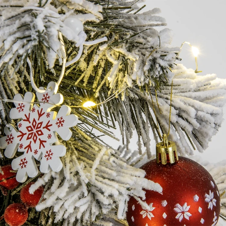 Ośnieżona Choinka Sztuczna do samodzielnego udekorowania 60 cm - biało-czerwona