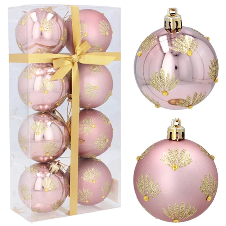 Różowe bombki choinkowe - 8 szt. FI 6 cm fot. 5