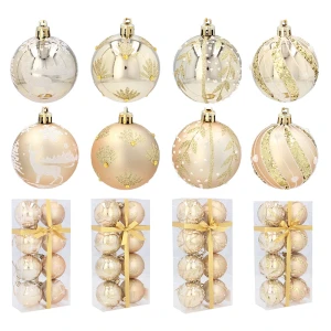 Złote bombki choinkowe 6 cm - 8 szt.