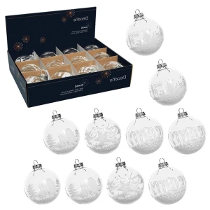 Zestaw szklane przezroczyste bombki - kpl. 10 szt. 