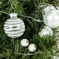 Mała srebrna choinka LED - do udekorowania ze szklanymi bombkami 35 cm