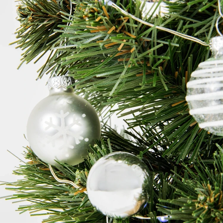 Mała srebrna choinka LED - do udekorowania ze szklanymi bombkami 35 cm