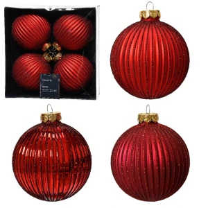 Szklane Bombki na choinkę kpl. 4 szt. 